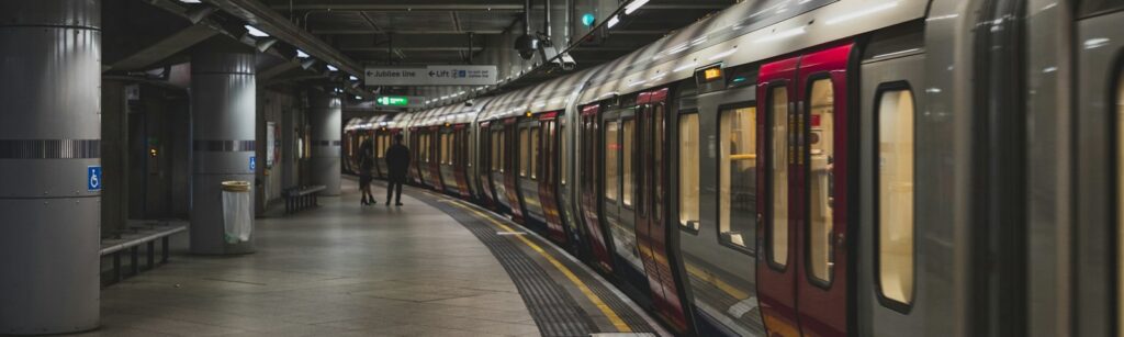 person near train