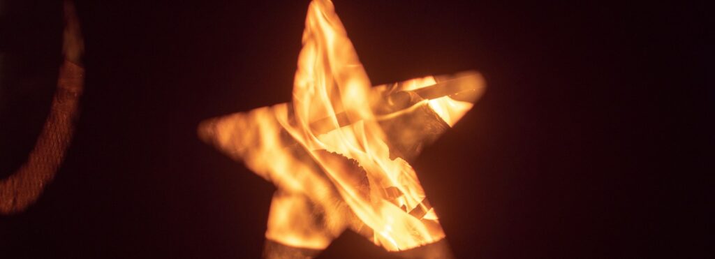 lighted orange star night lamp