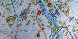 white blue and green map