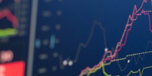 close-up photo of monitor displaying graph